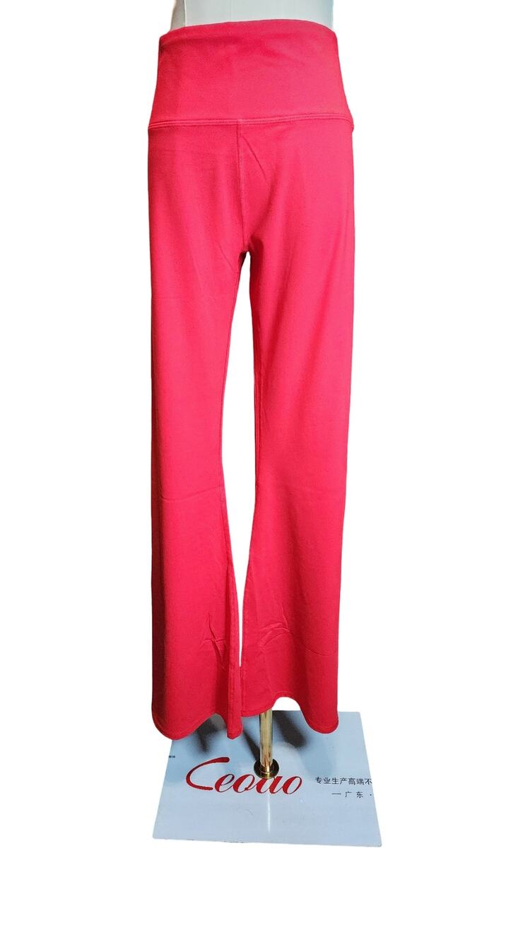 YITTY High Waisted Flare Leg Yoga Pants Pink Coral Women's Size Large NWOT